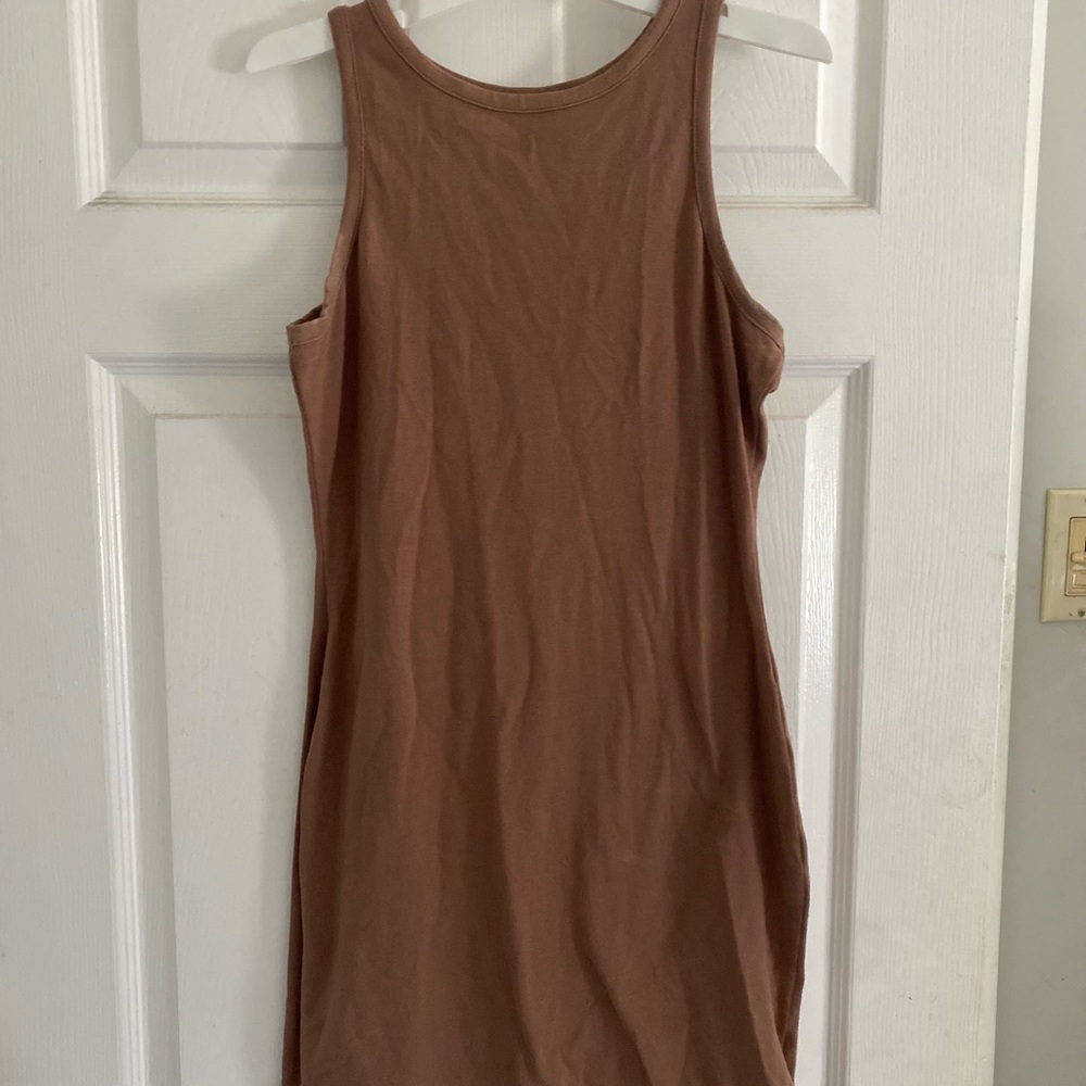Sleeveless Tan Dress